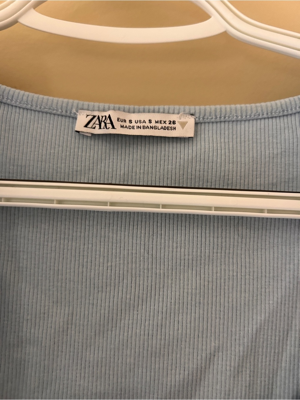 ZARA Powder Blue Ruffle Sleeve Crop Tank - Picture 2 of 2